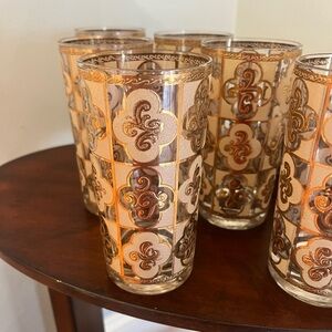 Set of 6 Marked Culver Ltd Glasses in Sallye Pattern- 22k gold